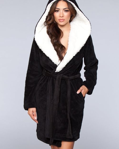 Janet Plush Fleece Color Block Robe